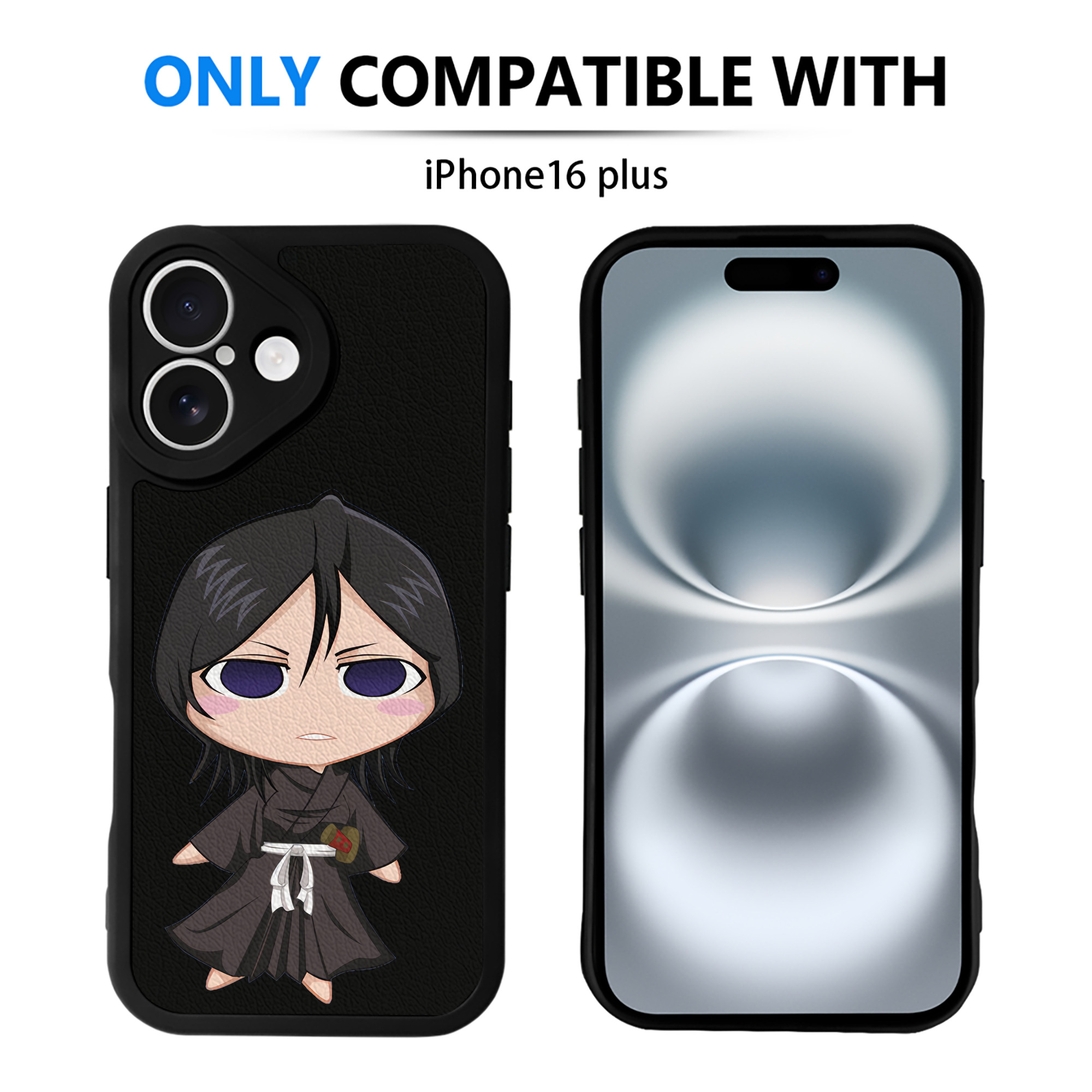 （画像用） ブリーチ 朽木ルキア BLEACH Kuchiki Rukia 【iPhone 16シリーズ対応】シリコンスマホケース（レザー調） 材質：シリコン
